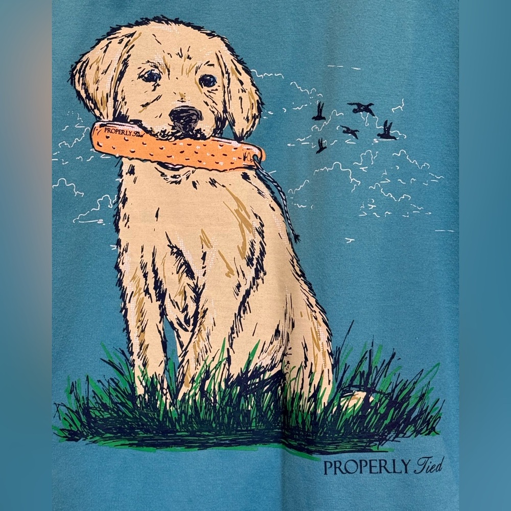 Properly Tied Long Sleeve Pocket T-Shirt Duck Dog Graphic Men’s Small - Picture 5 of 5